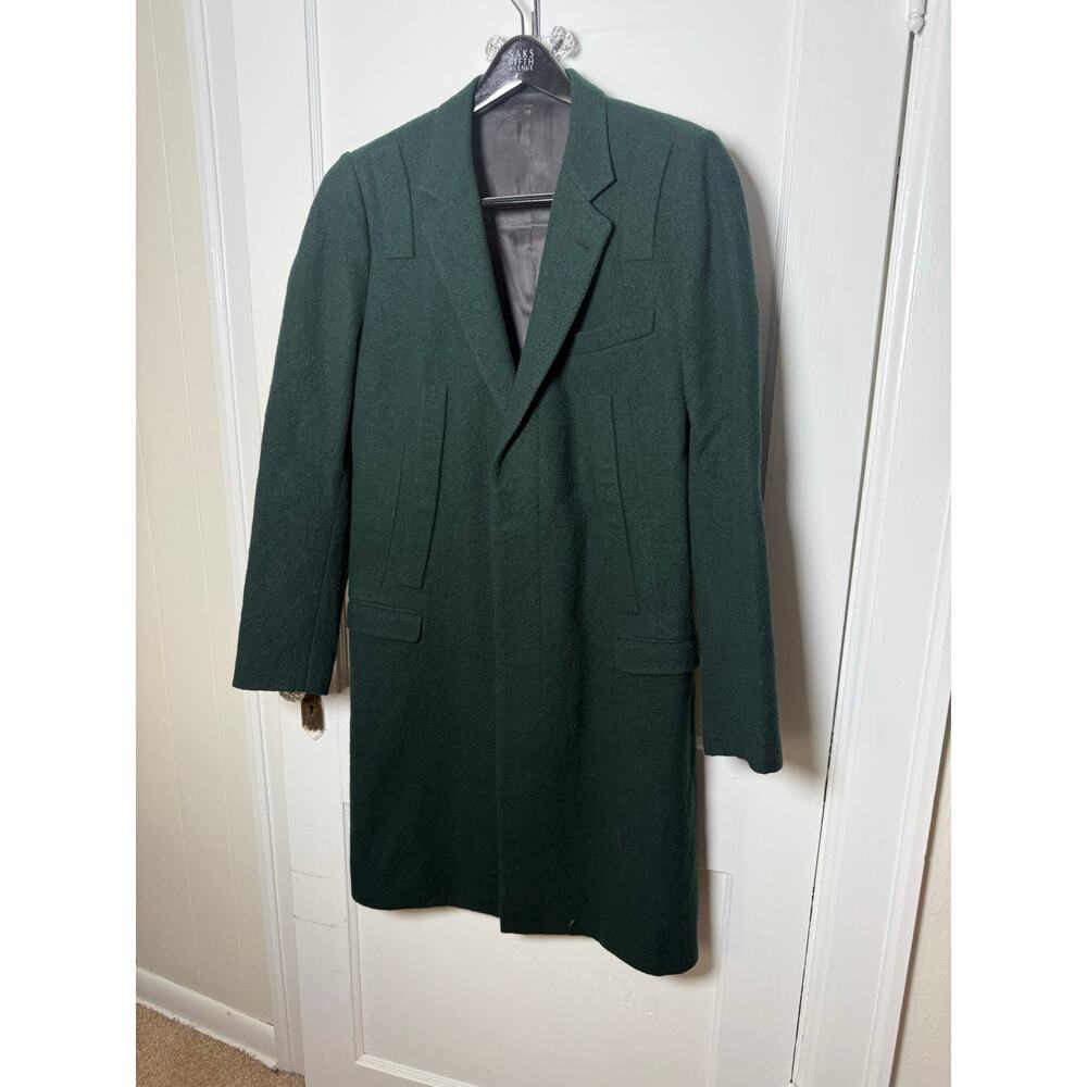 Lanvin Designer Dark Green 100% Wool Long Overcoat NEW Men's Size 42 Barneys NY